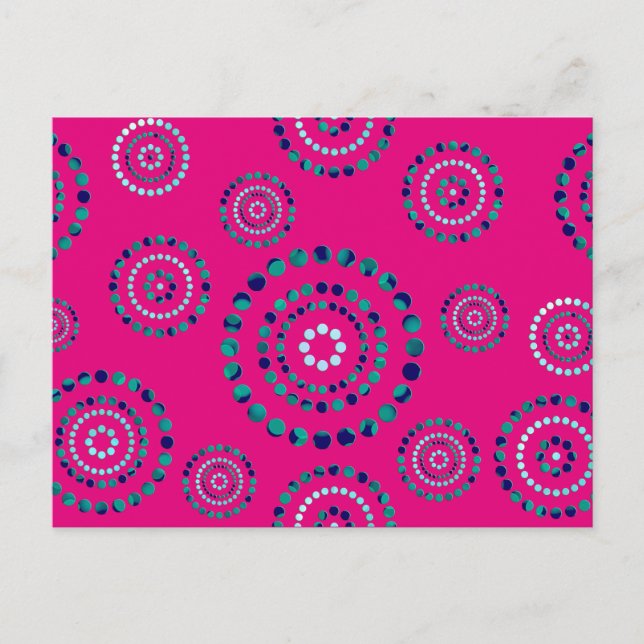 Dots Circle Power Flowers + your backgr. & ideas Postcard (Front)