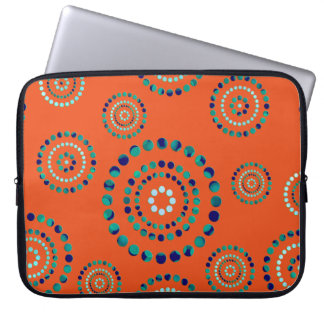 Dots Circle Power Flowers + your backgr. Laptop Sleeve