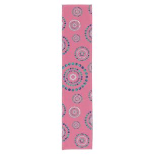 Dots Circle Power Flowers + your backgr. Short Table Runner