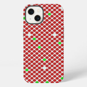 Dots Diagonal Graphical Pattern Red White Green iPhone 13 Case