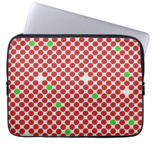 Dots Diagonal Graphical Pattern Red White Green Laptop Sleeve