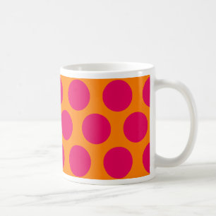 Dots Forever polka dot orange and hot pink Coffee Mug