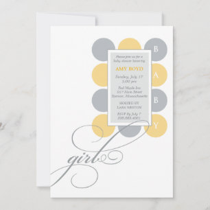 Dots Girl Custom Baby Shower Invitation