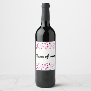 Dots Hearts Galentine’s or Valentines Day Party Wine Label
