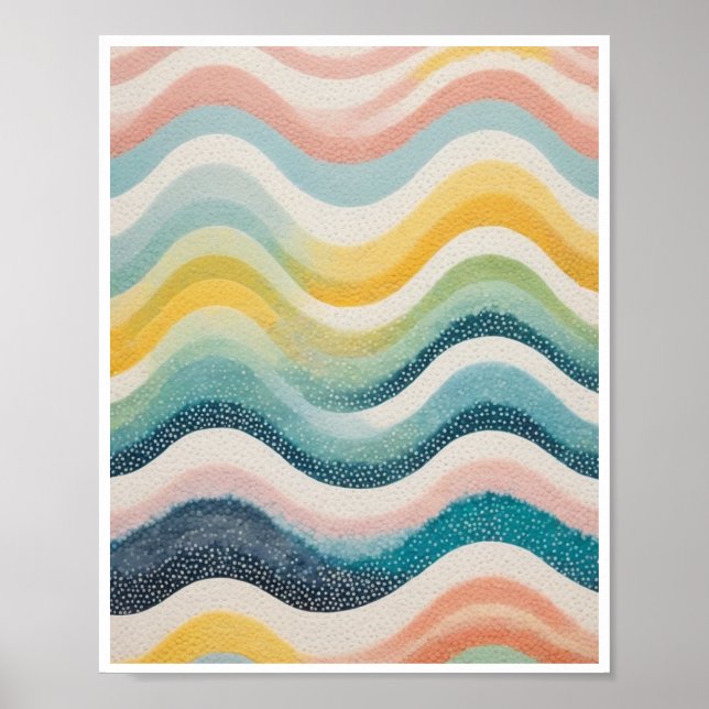 Dots in a wave pattern Room Decor Wall Art (Front)
