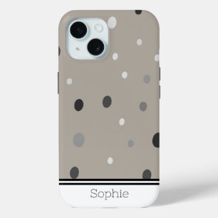 Dots in Beige Custom iPhone 15 Case