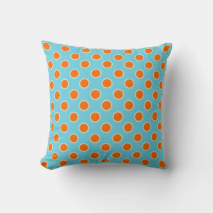 Dots in Cyan and Orange I Cushion