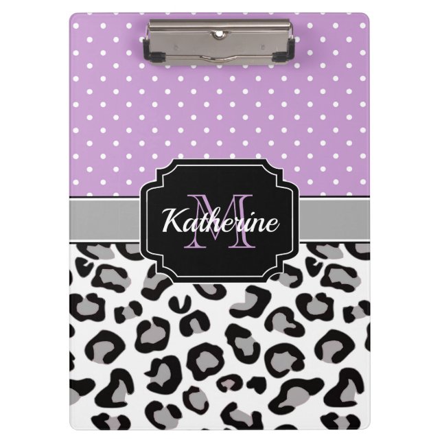 Dots & Leopard Print Clipboard (Front)