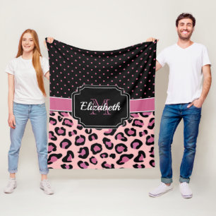 Dots & Leopard Print Fleece Blanket