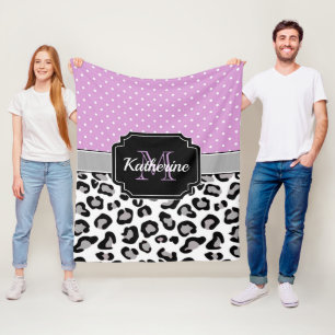 Dots & Leopard Print Fleece Blanket