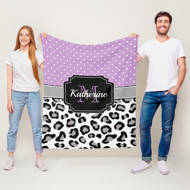 Dots & Leopard Print Fleece Blanket (In Situ)