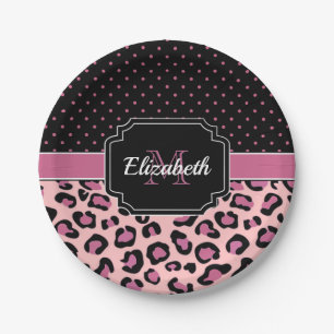 Dots & Leopard Print Paper Plate