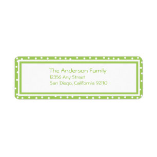 Dots n Dots Return Address Label (lime)