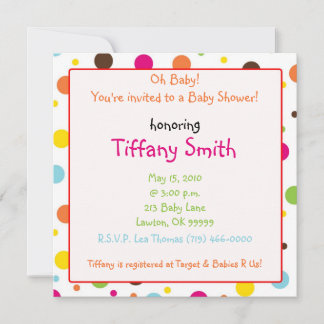 dots, Oh Baby!You're invited to a Baby Shower!,... Invitation