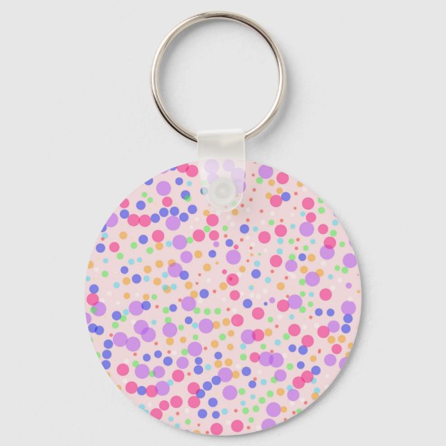 Dots on Pink Key Ring (Front)