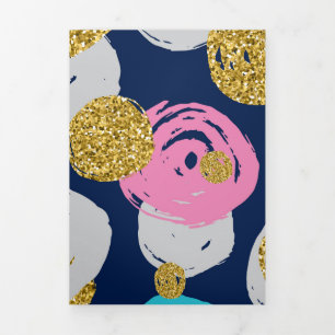 Dots Pattern 11 Tri-Fold Holiday Card