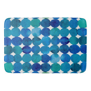 Dots pattern - blue and green bath mat