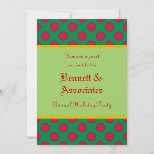 Dots Pattern Holiday Party Invitation