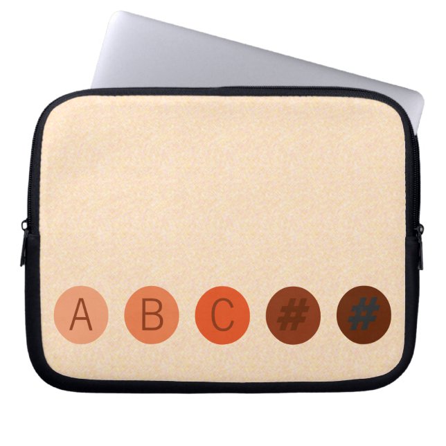 DOTS Peach Custom Initials Laptop Sleeve (Front)