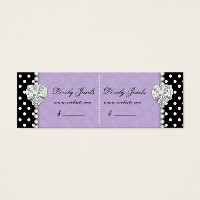 Dots Pearl Lace Jewels Price Tag Purple Double (Front)
