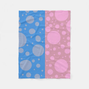 Dots Pink Blue Dot Fleece Blanket, Small Blanket