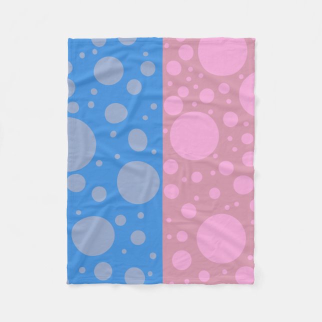 Dots Pink Blue Dot Fleece Blanket, Small Blanket (Front)