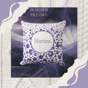 Dots Purple Personalised Throw Pillow