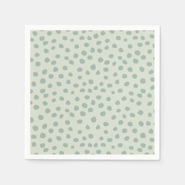 Dots Sage Green Napkin (Front)
