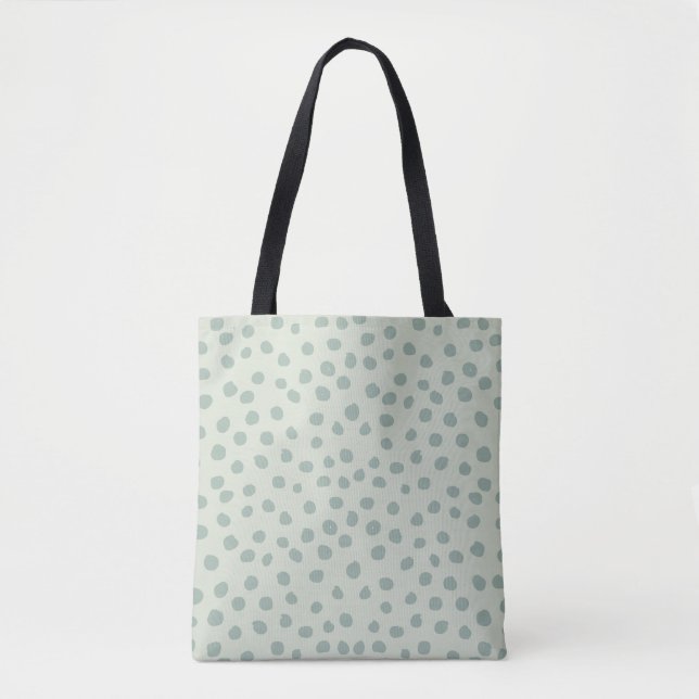 Dots Sage Green Tote Bag (Front)