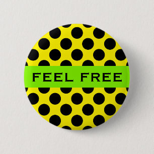 Dots seamless pattern black + your back 6 cm round badge