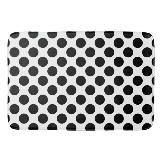 Dots seamless pattern black + your back bath mat (Front)