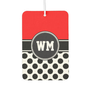 Dots seamless pattern black + your back car air freshener
