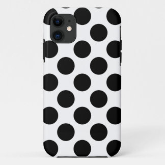 Dots seamless pattern black + your back iPhone 11 case