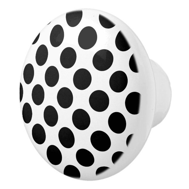 Dots seamless pattern black + your back ceramic knob (Right)