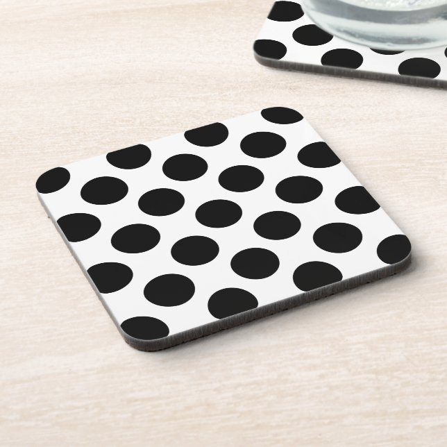 Dots seamless pattern black + your back coaster (Left Side)
