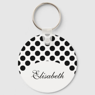 Dots seamless pattern black + your back key ring