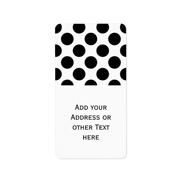 Dots seamless pattern black + your back label (Front)