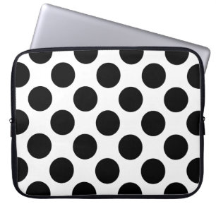 Dots seamless pattern black + your back laptop sleeve