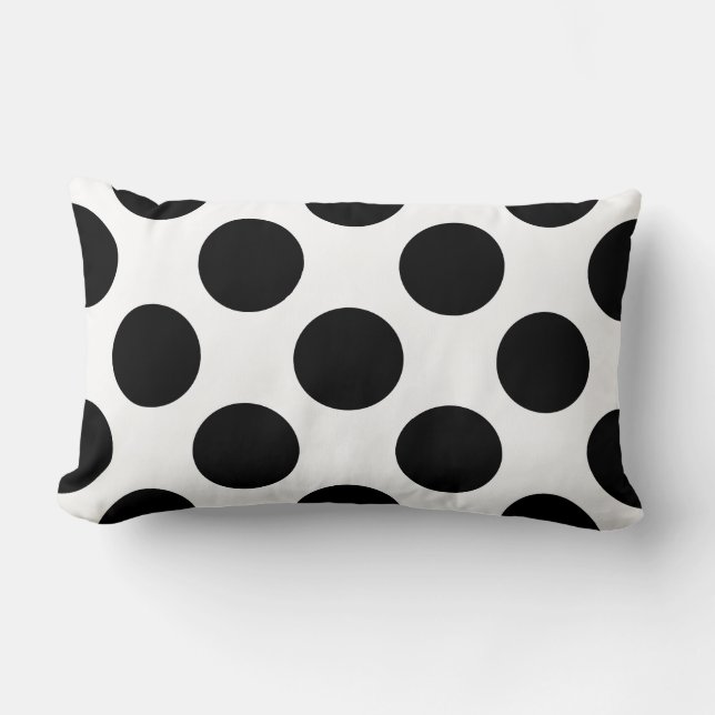 Dots seamless pattern black + your back lumbar cushion (Front)