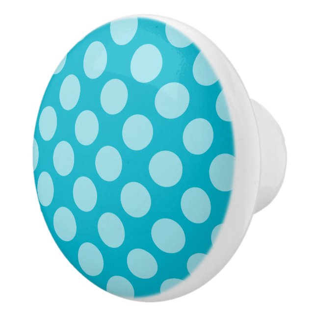 Dots seamless pattern white transp. + your backgr. ceramic knob (Right)