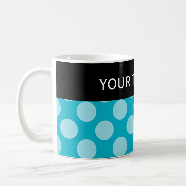 Dots seamless pattern white transp. + your backgr. coffee mug (Left)