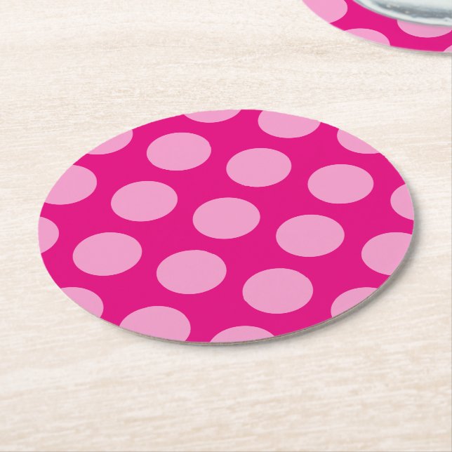 Dots seamless pattern white transp. + your backgr. round paper coaster (Angled)