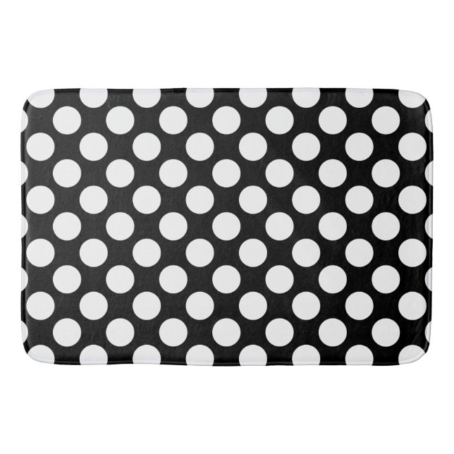 Dots seamless pattern white + your backgr. bath mat (Front)
