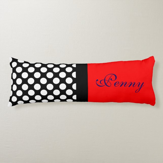 Dots seamless pattern white + your backgr. body cushion (Front)
