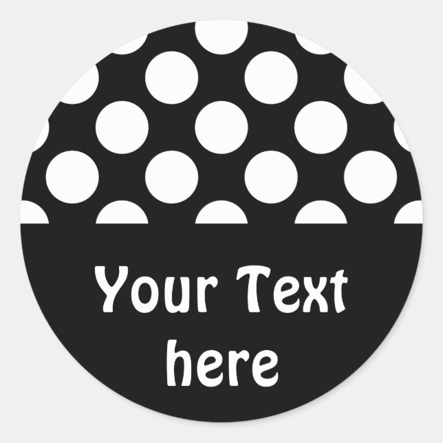 Dots seamless pattern white + your backgr. classic round sticker (Front)