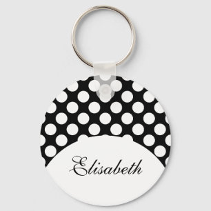 Dots seamless pattern white + your backgr. key ring