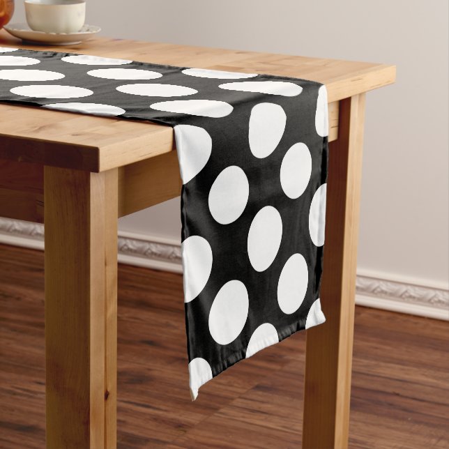 Dots seamless pattern white + your backgr. medium table runner (In Situ)