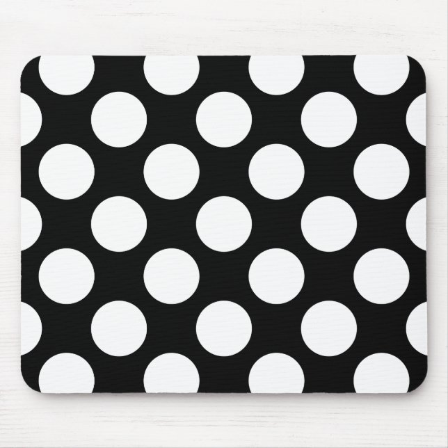 Dots seamless pattern white + your backgr. mouse pad (Front)