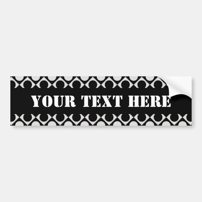 Dots & Squares / black white + your ideas Bumper Sticker (Front)