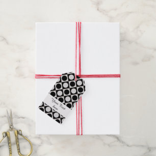 Dots & Squares / black white + your ideas Gift Tags